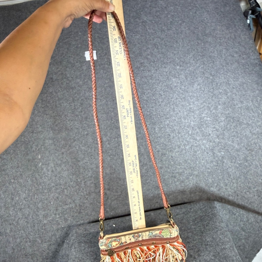 Sakroots Boho Fringe Canvas Crossbody Bag Multicolor Artistic Braided Strap - Picture 8 of 10